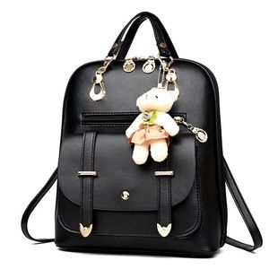 Lovely Mini Backpack Purse with Bear Charm